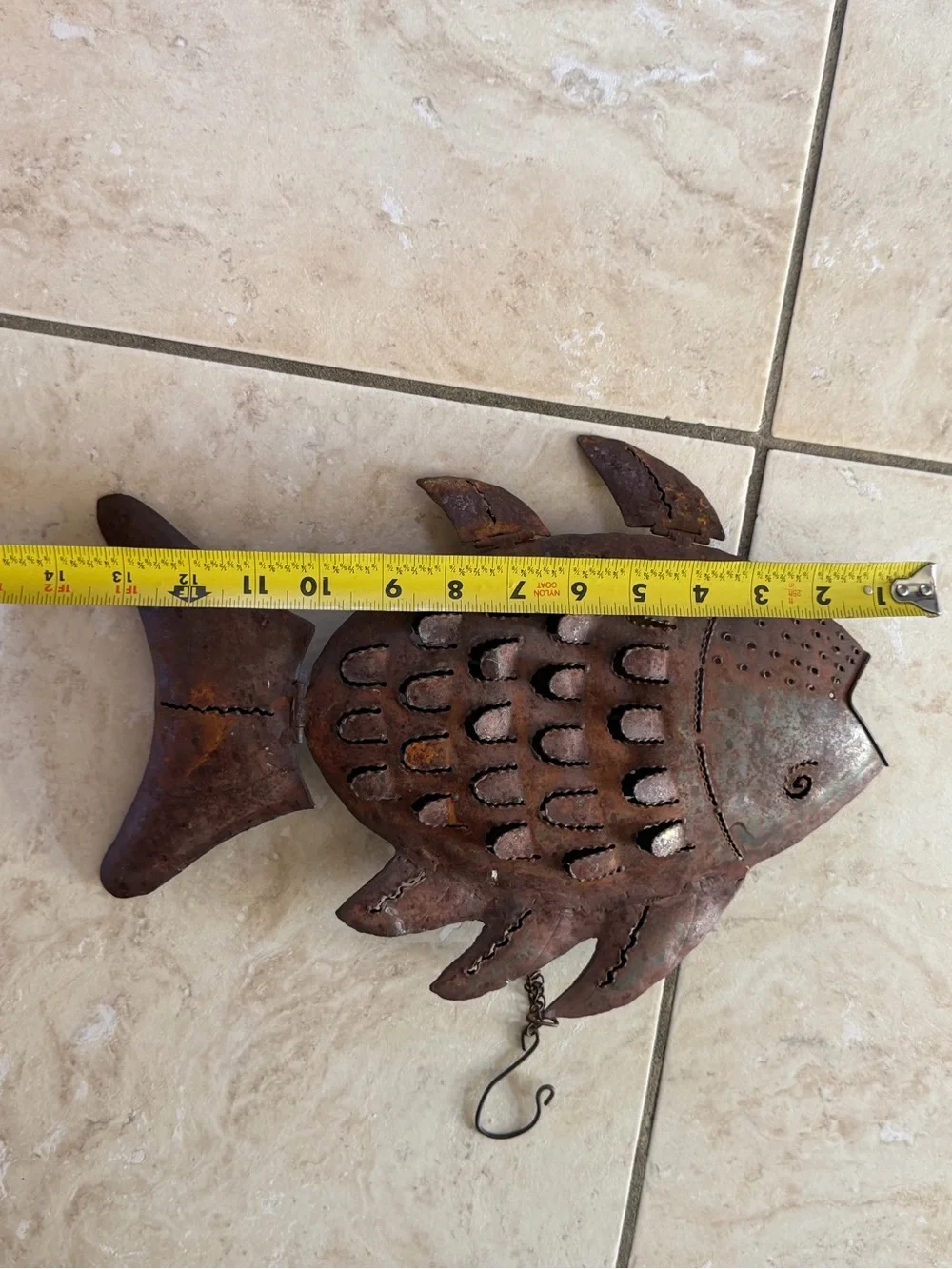 Rustic Metal Fish Wall Accent - Brown